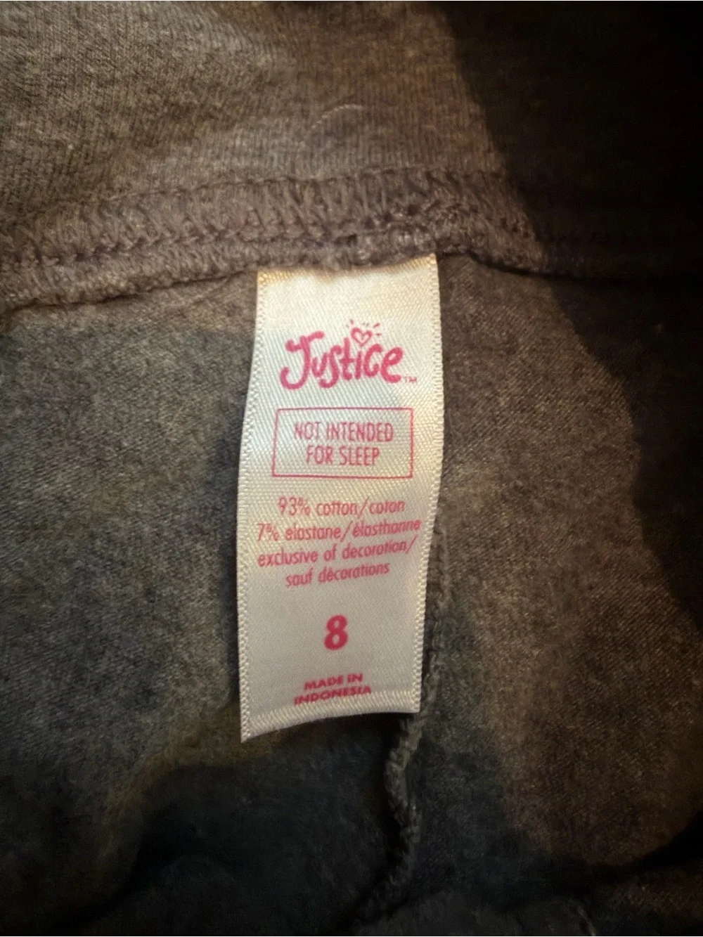 Justice Charcoal Gray Logo Leggings for Girls